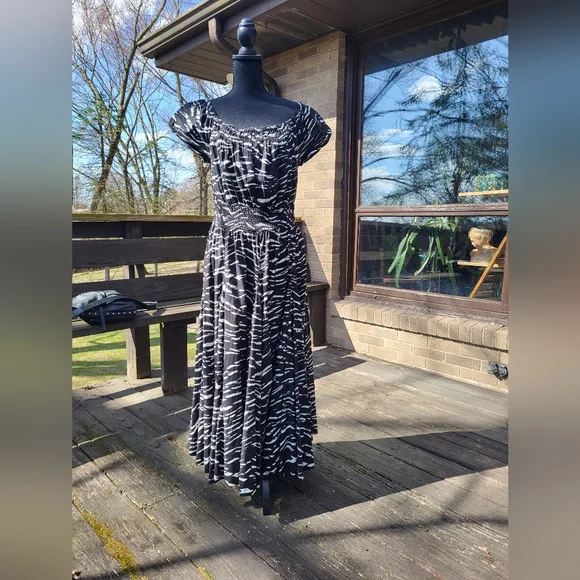 INC Maxi Dress black and white size large - Picture 1 of 2